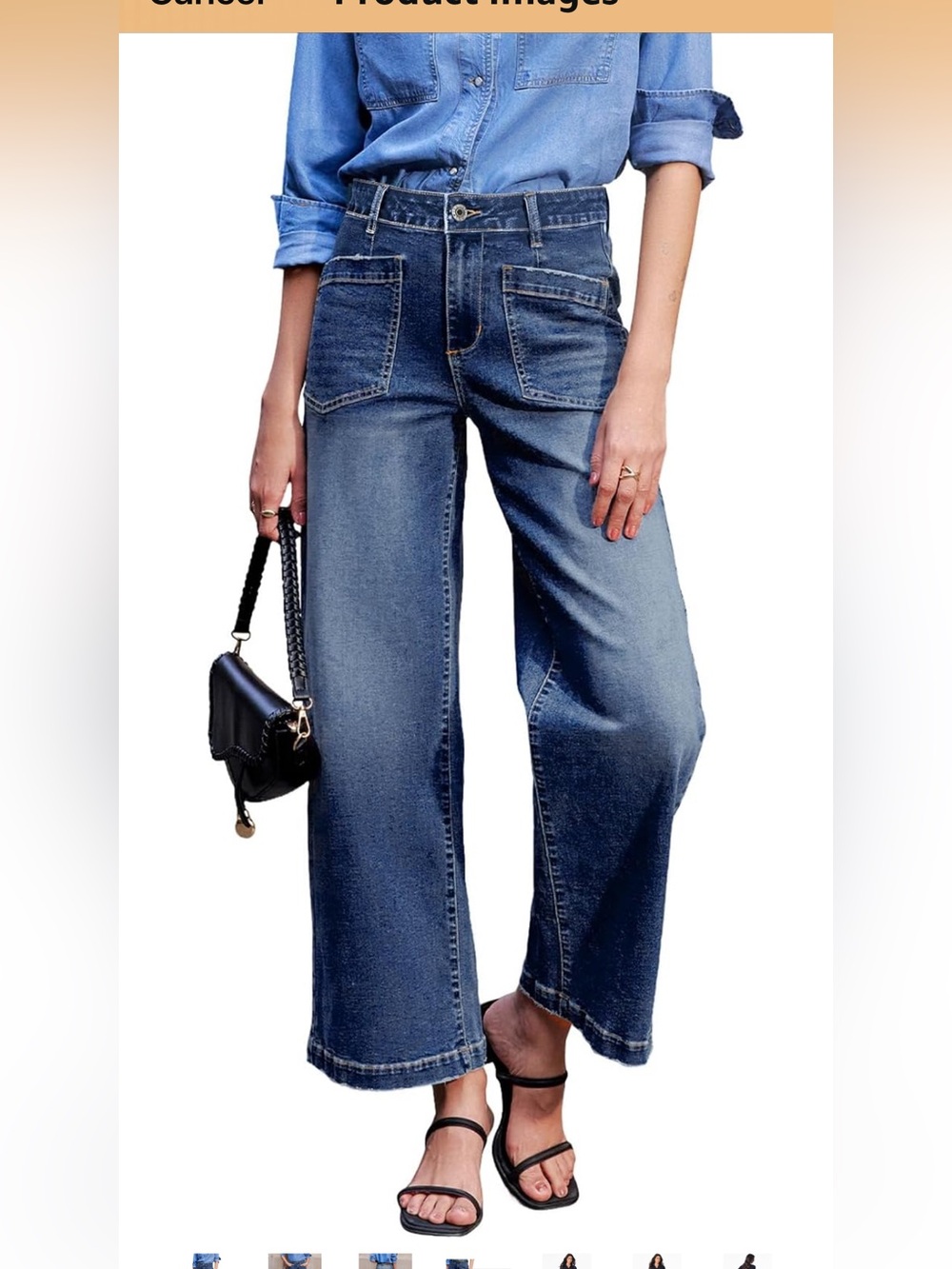 EUC Sidefeel Women’s Wide Leg Jeans 
High Waisted Stretchy Ankle Denim Size 4